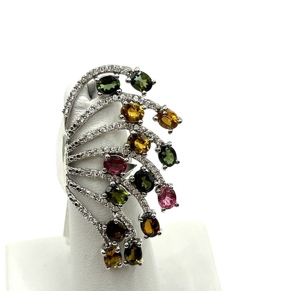 Amethyst Colorful 925 Sterling Silver  Ring Marked VJL BEAUTIFUL Size 6 - Picture 1 of 12